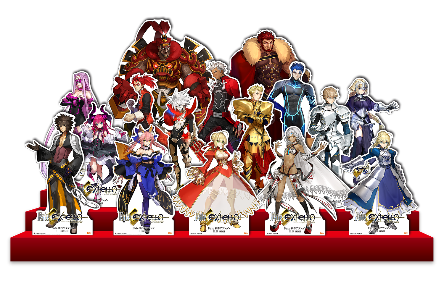 期間限定 参戦サーヴァント16騎が 等身大の立て看板となって店舗に登場 Fate Extella シリーズ公式ニュース 期間限定 参戦サーヴァント16騎が 等身大の立て看板となって店舗に登場 Fate Extella シリーズ公式ニュース